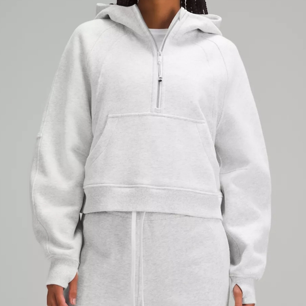 Lululemon scuba cropped half zip hooded sweatshirt